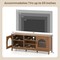 Engineered Wood TV Stand with Storage Shelves and Cable Holes